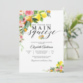 オレンジ花のウェディングシャワー招待状 招待状 (スタンド正面)