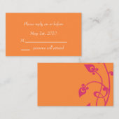 オレンジ花のエンクロージャカード エンクロージャーカード (正面/裏面)