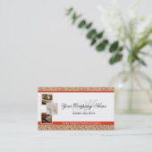 オレンジ花のベーカリーのモノグラムの写真の名刺 名刺 (スタンド正面)