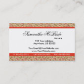 オレンジ花のベーカリーのモノグラムの写真の名刺 名刺 (裏面)