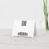 オレンジ花の円、メッセージカード カード (裏面)