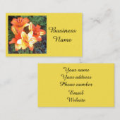 オレンジ花の写真 名刺 (正面/裏面)