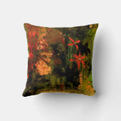 オレンジ花の抽象芸術 クッション (裏面)