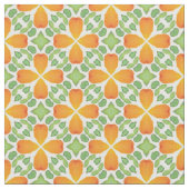 オレンジ花柄モザイク花60年代70年代 ファブリック (クローズアップ)