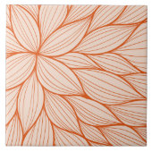オレンジ花柄 タイル (正面)