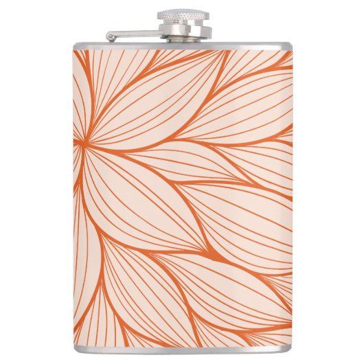 オレンジ花柄 フラスク (正面)