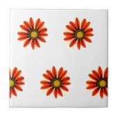 オレンジ花模様 タイル (正面)