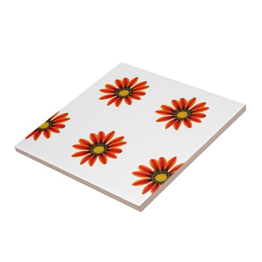 オレンジ花模様 タイル (側面)