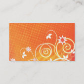 オレンジ花模様 名刺 (裏面)