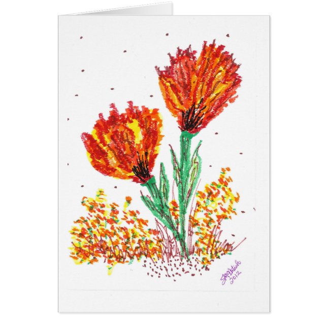 オレンジ花 (正面)