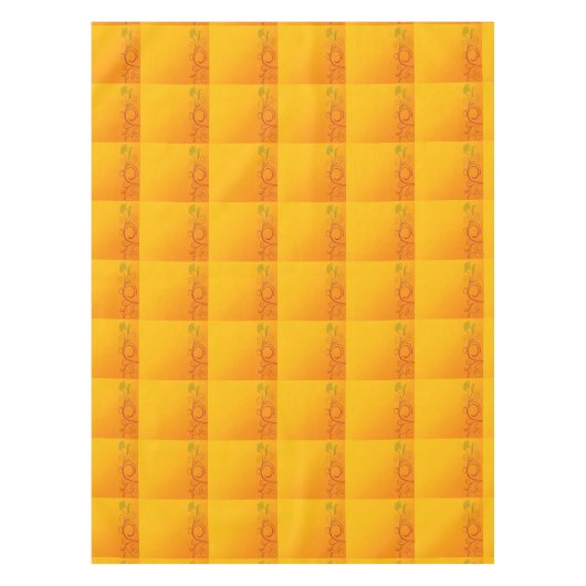 オレンジ花 テーブルクロス (正面)