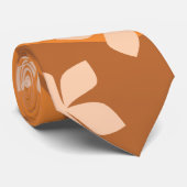 オレンジ花。 レトロの花パターン ネクタイ (ロール)