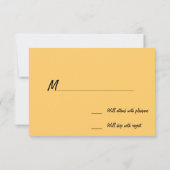 オレンジ花RSVPの招待状 出欠カード (裏面)