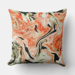オレンジ芸術的色の大理石 クッション
