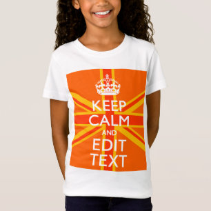 オレンジ英国国旗のイギリスの旗のスワッグ Tシャツ