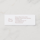 オレンジ茶色のアールヌーボーのサロンのスパの名刺 スキニー名刺 (裏面)