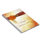 オレンジ茶色の紅葉のウェディングプランナーのノート ノートブック (右側)