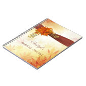 オレンジ茶色の紅葉のウェディングプランナーのノート ノートブック (左側)