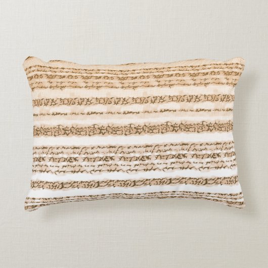 オレンジ華美と白を特徴とする繊維デザイン アクセントクッション (正面)