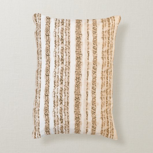 オレンジ華美と白を特徴とする繊維デザイン アクセントクッション (裏面(縦))