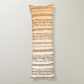 オレンジ華美と白を特徴とする繊維デザイン ボディピロー (裏面 (縦))