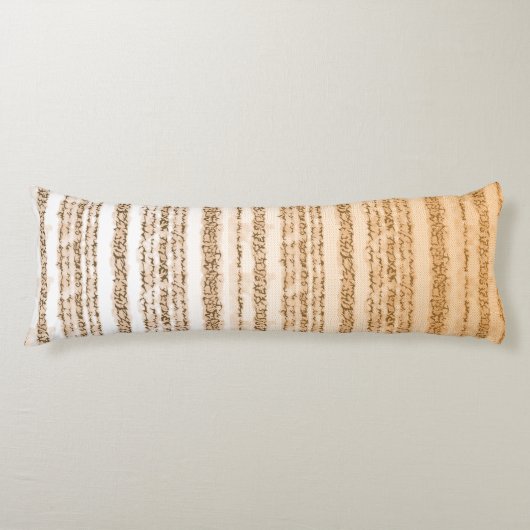 オレンジ華美と白を特徴とする繊維デザイン ボディピロー (正面)