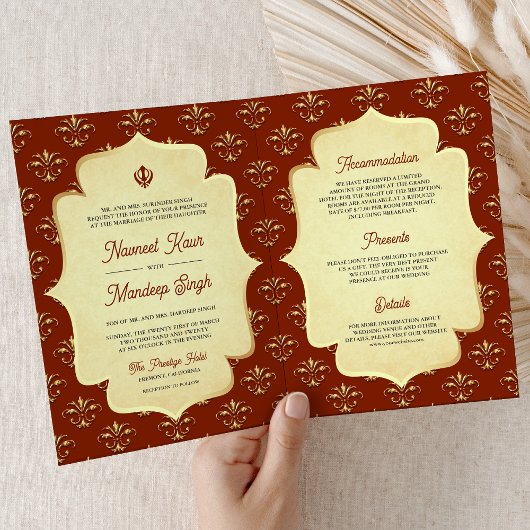 オレンジ華美金ゴールドアナンドKarajシーク結婚ズ 招待状