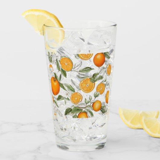 オレンジ葉と タンブラーグラス (アイス正面)