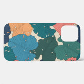 オレンジ葉色、ピンク、ブルーの手描きモンステラ Case-Mate iPhoneケース (裏面 (横))
