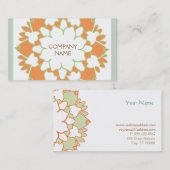 オレンジ蓮の花ビジネスカード 名刺 (正面/裏面)