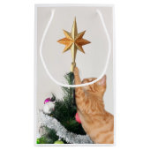オレンジ虎猫とクリスマススター スモールペーパーバッグ (裏面)