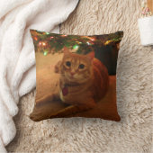 オレンジ虎猫のクリスマスの枕 クッション (ブランケット)