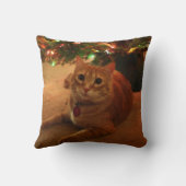 オレンジ虎猫のクリスマスの枕 クッション (裏面)