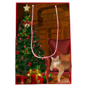 オレンジ虎猫のクリスマス ミディアムペーパーバッグ (裏面)