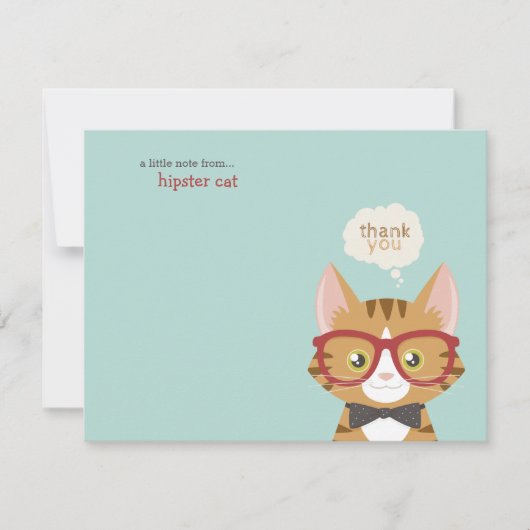 オレンジ虎猫のヒップスター猫は感謝していしています 招待状 (正面)