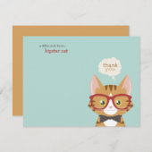 オレンジ虎猫のヒップスター猫は感謝していしています 招待状 (正面/裏面)