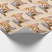 オレンジ虎猫の子ネコ ラッピングペーパー (角)