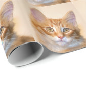 オレンジ虎猫の子ネコ ラッピングペーパー (ロールコーナー)