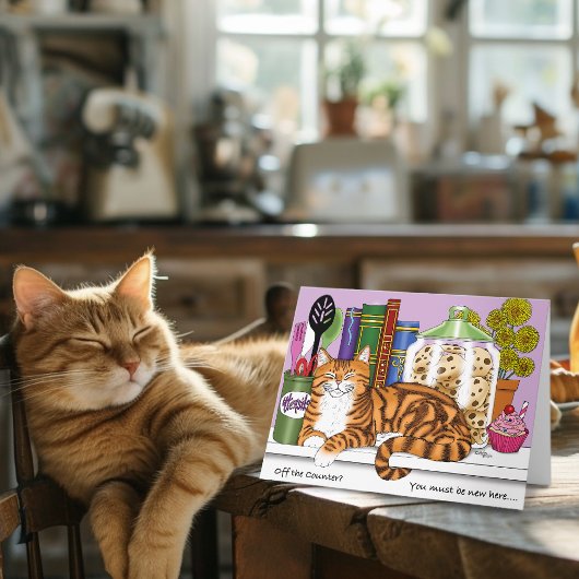 オレンジ虎猫キッチンカウンタートップ カード