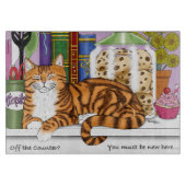 オレンジ虎猫キッチンカウンター上猫 カッティングボード (正面)