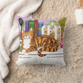 オレンジ虎猫キッチンカウンター上猫 クッション (ブランケット)