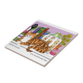 オレンジ虎猫キッチンカウンター上猫 タイル (側面)