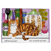 オレンジ虎猫キッチンカウンター上猫 ラージペーパーバッグ (裏面)