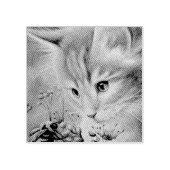 オレンジ虎猫キッテン&(昆虫)マルハナバチウォーターカラーアート ラバースタンプ (インプリント)