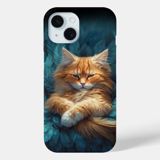 オレンジ虎猫キットンインベットオブブルーフェザー Case-Mate iPhoneケース (裏面)