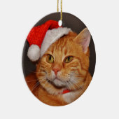 オレンジ虎猫クリスマスキャット セラミックオーナメント (右)
