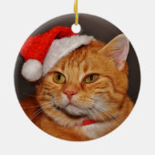 オレンジ虎猫クリスマスキャット セラミックオーナメント (裏面)