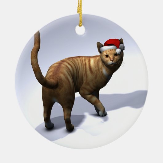 オレンジ虎猫サンタ セラミックオーナメント (裏面)