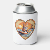 オレンジ虎猫サーフィン猫 缶クーラー (缶裏面)