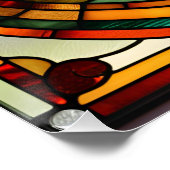 オレンジ虎猫ステンドグラス ポスター (コーナー)